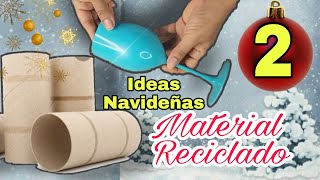 🟢 Reutiliza ROLLOS DE PAPEL 🧻 Y COPA🍷para Crear 2 Increíbles Adornos Navideños 🎅 Navidad 2022