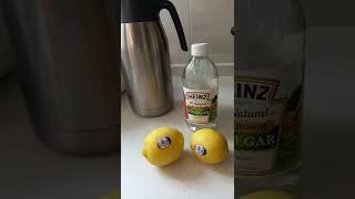 LEMON  🍋 AND VINEGAR FOR  REMOVAL OF HARD WATER  STAIN