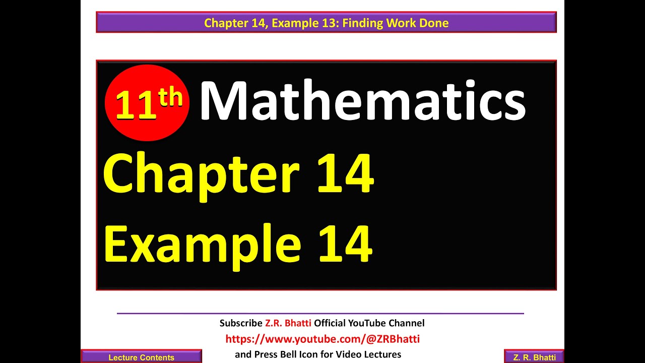 Chp 14, Example 14, Finding Work Done by a Force - YouTube