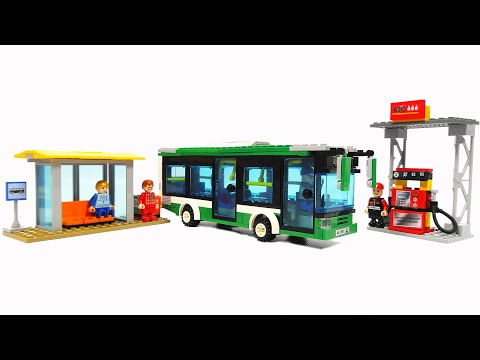 YouTube thumbnail: Gorod Masterov Transport 5533 bus station | City playset for LEGO FANS