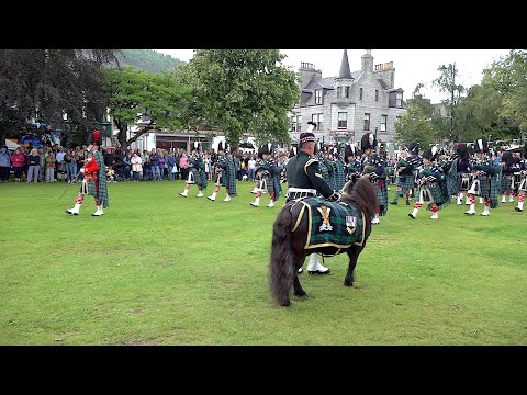 Scotland the Brave & The Black Bear as Ballater Pipe Band march off from Beating Retreat in 2019