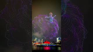 5000 drones created this dancing girl in the sky for women's day. #damoda