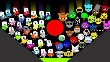 Incredibox Sprunki Retake  vs  Alphablocks Marble Race In Algodoo — Who Will Win?