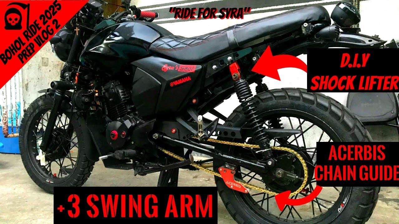 YTX 125 SWING ARM EXTENSION||SCRAMBLER BUILD||BOHOL RIDE PREP - YouTube