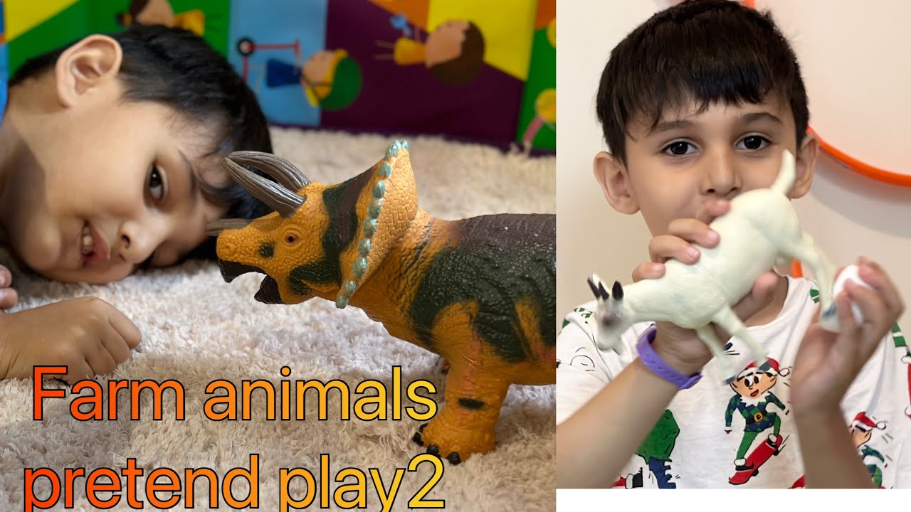 Pratham pretend play farm animals 🐷 pigglet 🐄 cows