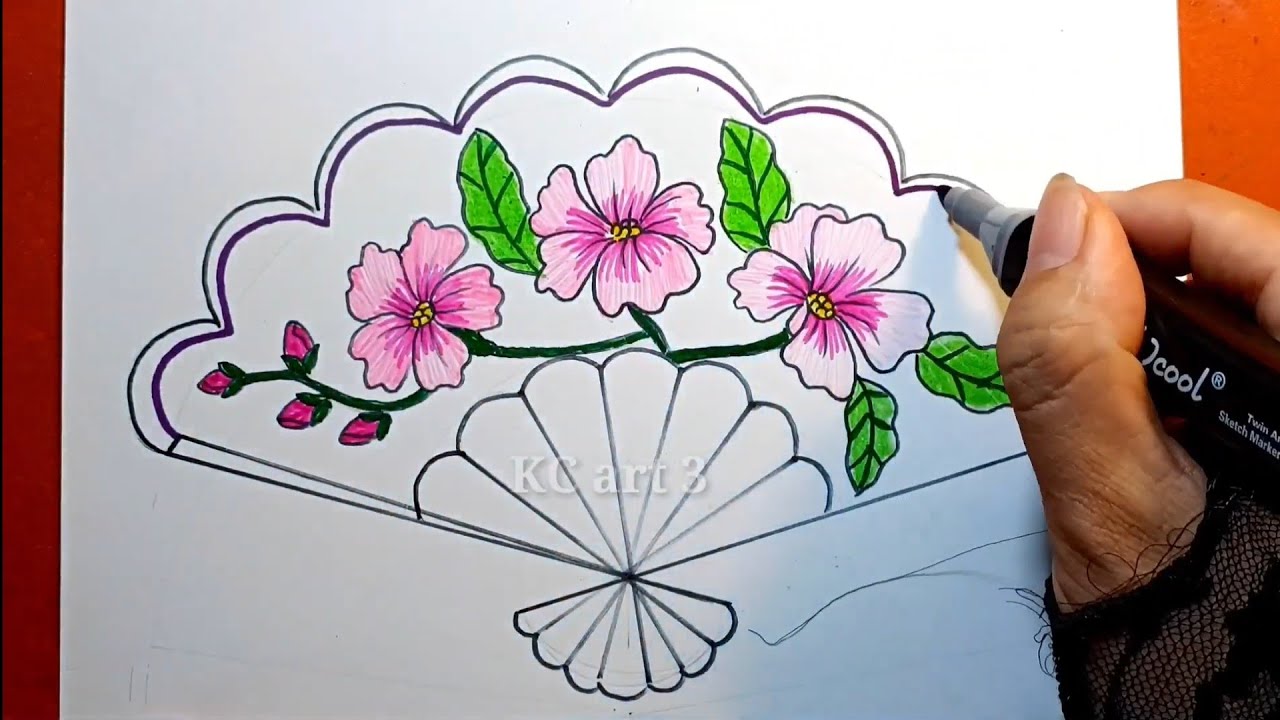 Kcart3_Vẽ Trang Trí Quạt Giấy - Một Số Thể Loại Mĩ Thuật | Paper Fan  Decoration | Mĩ Thuật 6,8 - Youtube