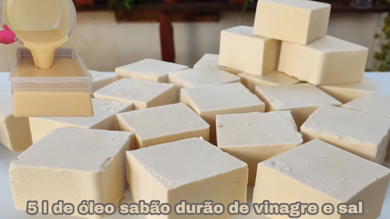 🚀 sabão durão 5 l de óleo 🤑 vinagre e sal 🤑 pedaços grande ótimo para ralar e fazer seu sabão em pó