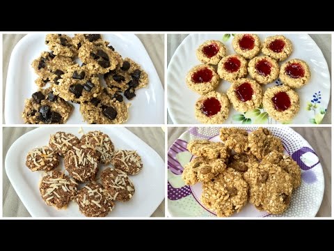 2-Ingredient Banana Oatmeal Cookies - 4 Variations | Kitchen Time with Neha