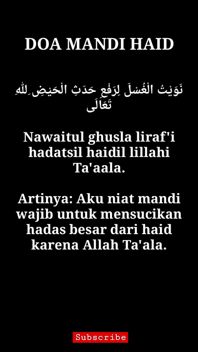Niat Dan Doa Mandi Haid #Doa #Mandi