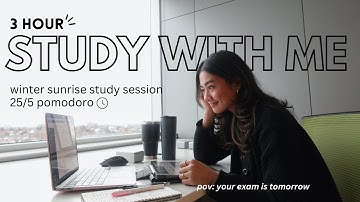 Study with me for 3 hours on a cozy winter morning ❄️☕ no music, pomodoro timer