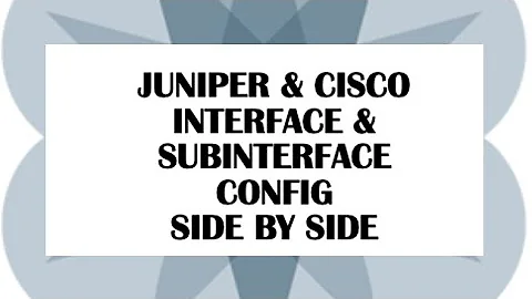 Juniper & Cisco Side-by-Side Interface/Subinterface Config