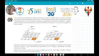 UERJ 2026 ED matemática questão 9,Em um jogo, foram utilizados um tabuleiro quatro por quatro e um screenshot 4