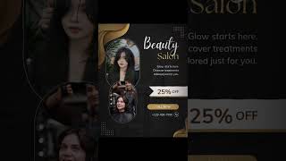 Luxury Beauty Salon Poster Design | Canva Editing