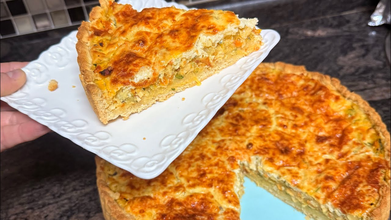 كيش بالخضر و الدجاج #رائع 😋بحشوة بنينة