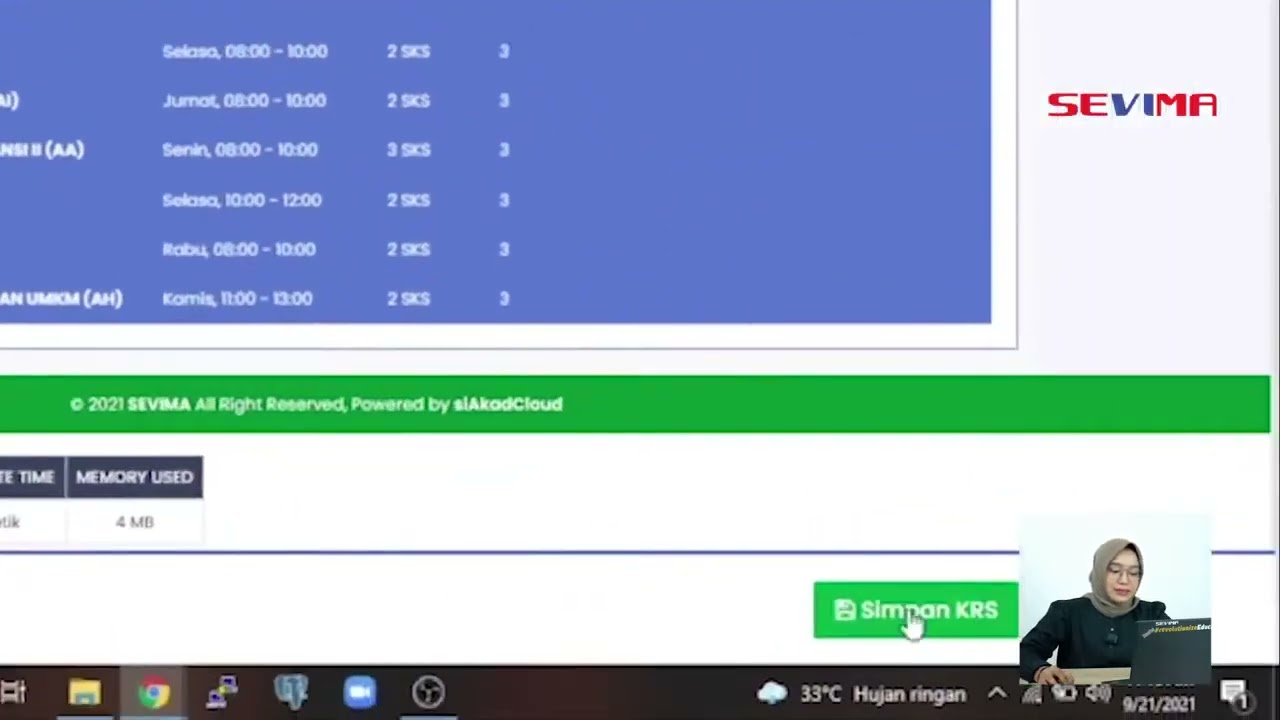 Tutorial Pengisian KRS (Kartu Rencana Studi) Mahasiswa menggunakan Siakad / Sevima.