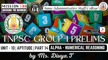 MISSION 100 | Day 64 | Group 1 | Unit 10 | Aptitude - 14 | Alpha - Numerical Reasoning | Ms. Divya.T