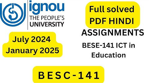 BESE-141 SOLVED ASSIGNMENT 2024-25 HINDI