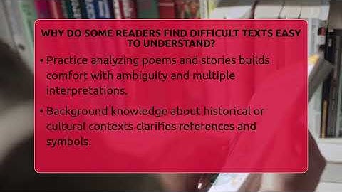 Why Do Some Readers Find Difficult Texts Easy To Understand? - The Prose Path