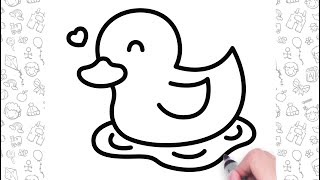 Easy Duck Drawing Step By Step Easy Animal Drawings For Kids