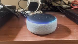 Alexa echo dot spinning blue and green light constantly