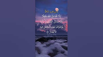 ولا تحسبن الله غافلا عما يعمل الظالمون. ماتيسر من سورة إبراهيم بصوت القارئ سعود الشريم.
