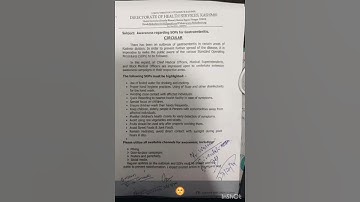 Standard operating procedures (Sops) For gastroenteritis #healthy kashmir