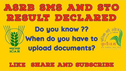 ASRB declared results of SMS and STO 2023 / Do you know ICAR ASRB 2023 SMS and STO results out