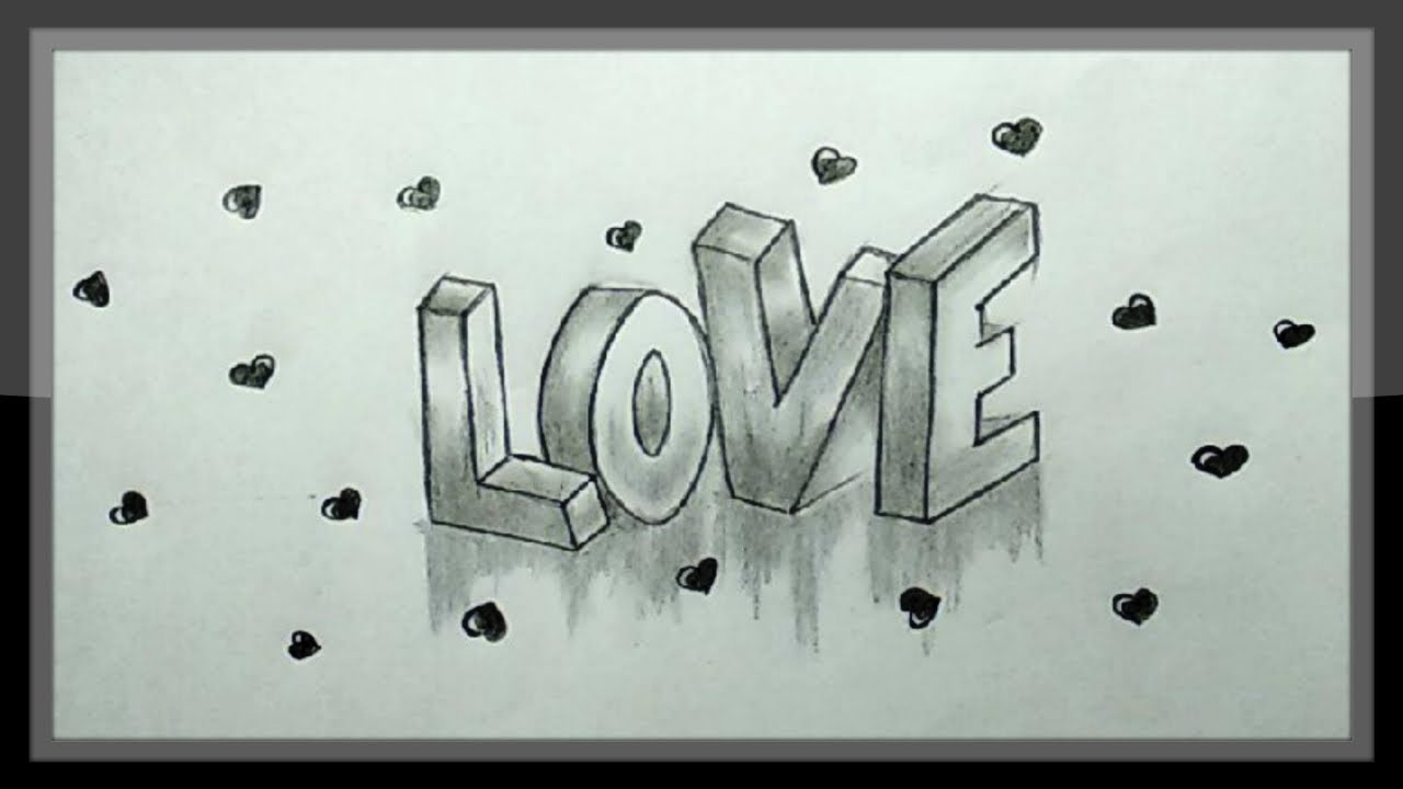 Love Drawing - Cute Valentine Drawing In Pencils Easy - YouTube