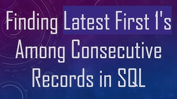 Finding Latest First 1