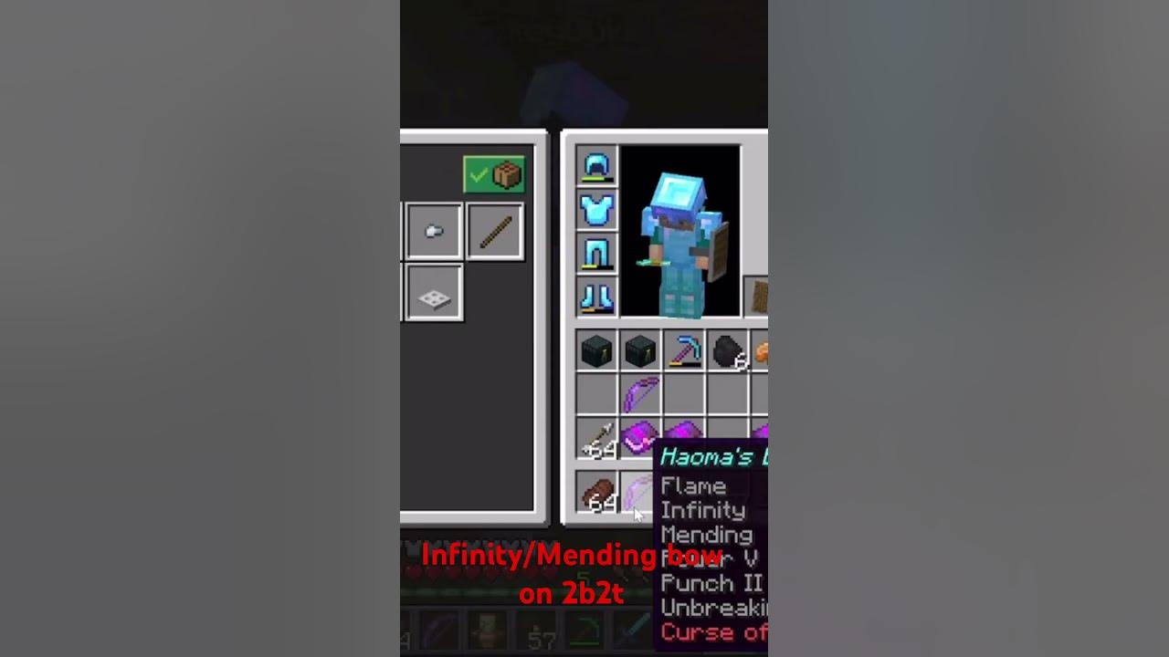 Infinity mending bow on 2b2t minecraft 2b2t youtube