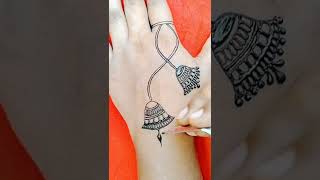New Jhumka ❤️ Mehndi Design||Finger Mehndi Design #shorts #mehndi #mehandidesign screenshot 1