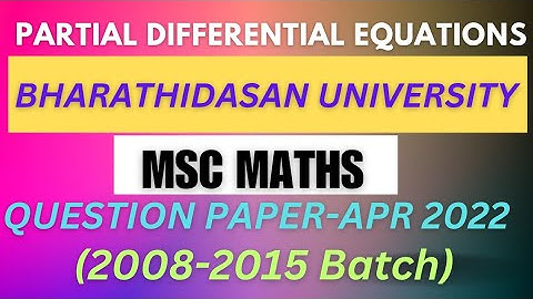 Msc maths pde question paper bdu @questionpaperofficial