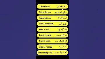 Short English Sentences With Urdu Translation Learn English Easily English Learnenglish 