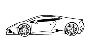 How to Draw a Lamborghini Car Step By Step ( Very Easy Sport Car Drawing )