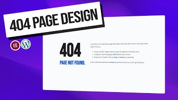 Create a Custom 404 Page in WordPress with Elementor FREE