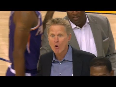 Steve Kerr Gets Ejected, Waves Bye to Referee - Suns vs Warriors | Oct 8, 2018 | 2018 NBA Preseason