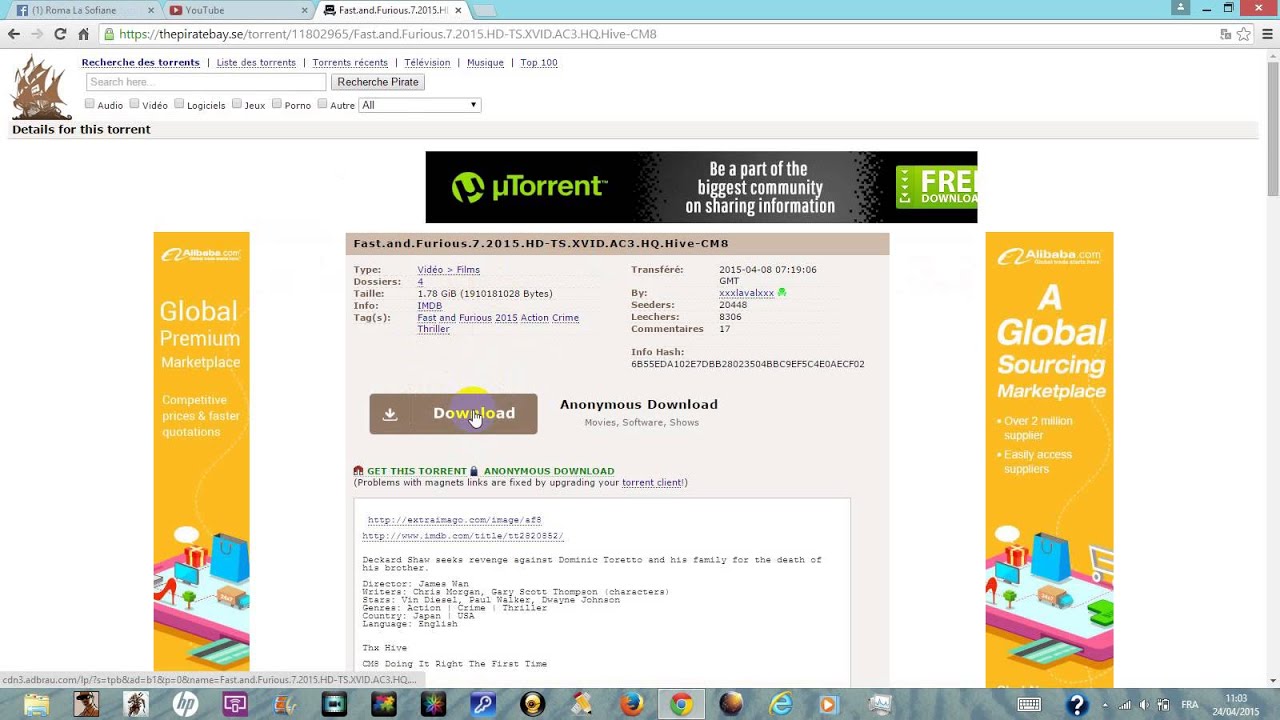 comment telecharger un jeux ou un film avec Utorrent - YouTube