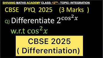 Q) Differentiate 2^(cos^2 𝑥) w.r.t cos^2 𝑥#cbse2026 #maths #cbse2026 #maths #class12math #cbse