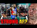 The World S Fastest Man Is STUPID Strong Noah Lyles Lifting Critique 