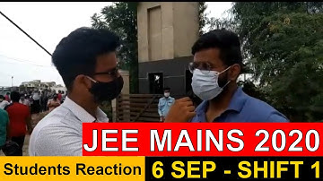 JEE Mains 2020 6 September Shift 1 | Student Reaction | Memory Based Exam Review