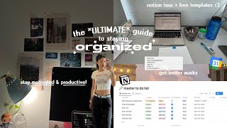 the *ULTIMATE* GUIDE TO STAYING ORGANIZED FOR SCHOOL 🖇️🤍 notion and google calendar tour