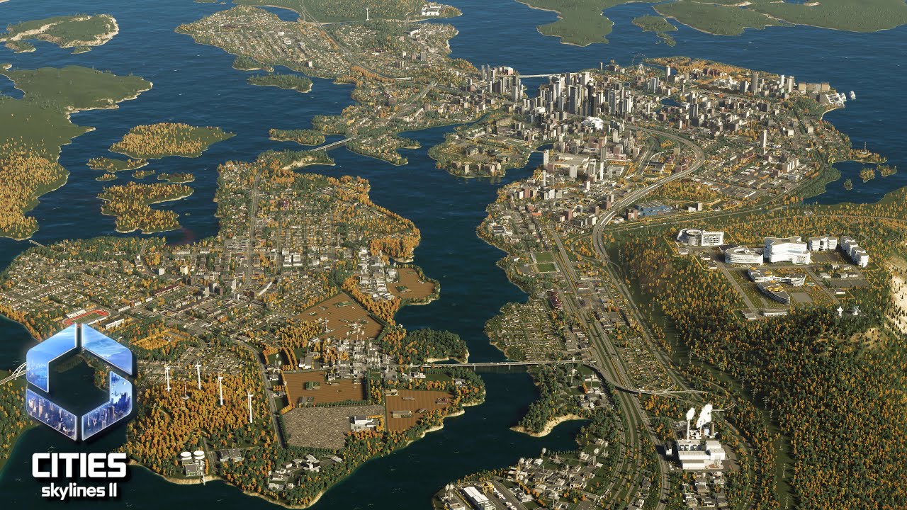 Developing Along The River Edge of a Growing City in Cities Skylines II