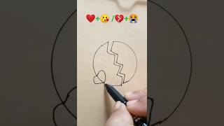 With love VS Broken Heart💔 Emoji satisfying creative #art #shortsvideo