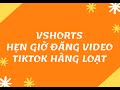 Vshorts:Hẹn Giờ Đăng Video Tiktok Hàng Loạt