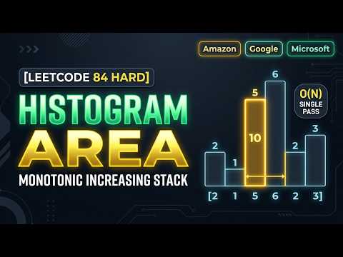 Largest Rectangle in Histogram (LeetCode 84 Hard): The Monotonic Stack Trick Solved Visually