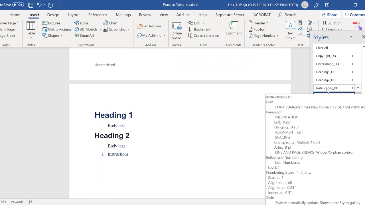 Creating template in MS Word 2 YouTube