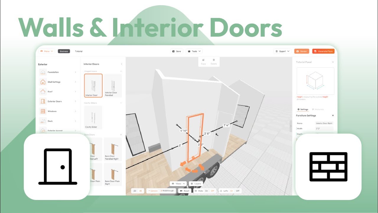 Interior Walls and Doors Tutorial - Tiny Easy - 3D Tiny House Designer ...