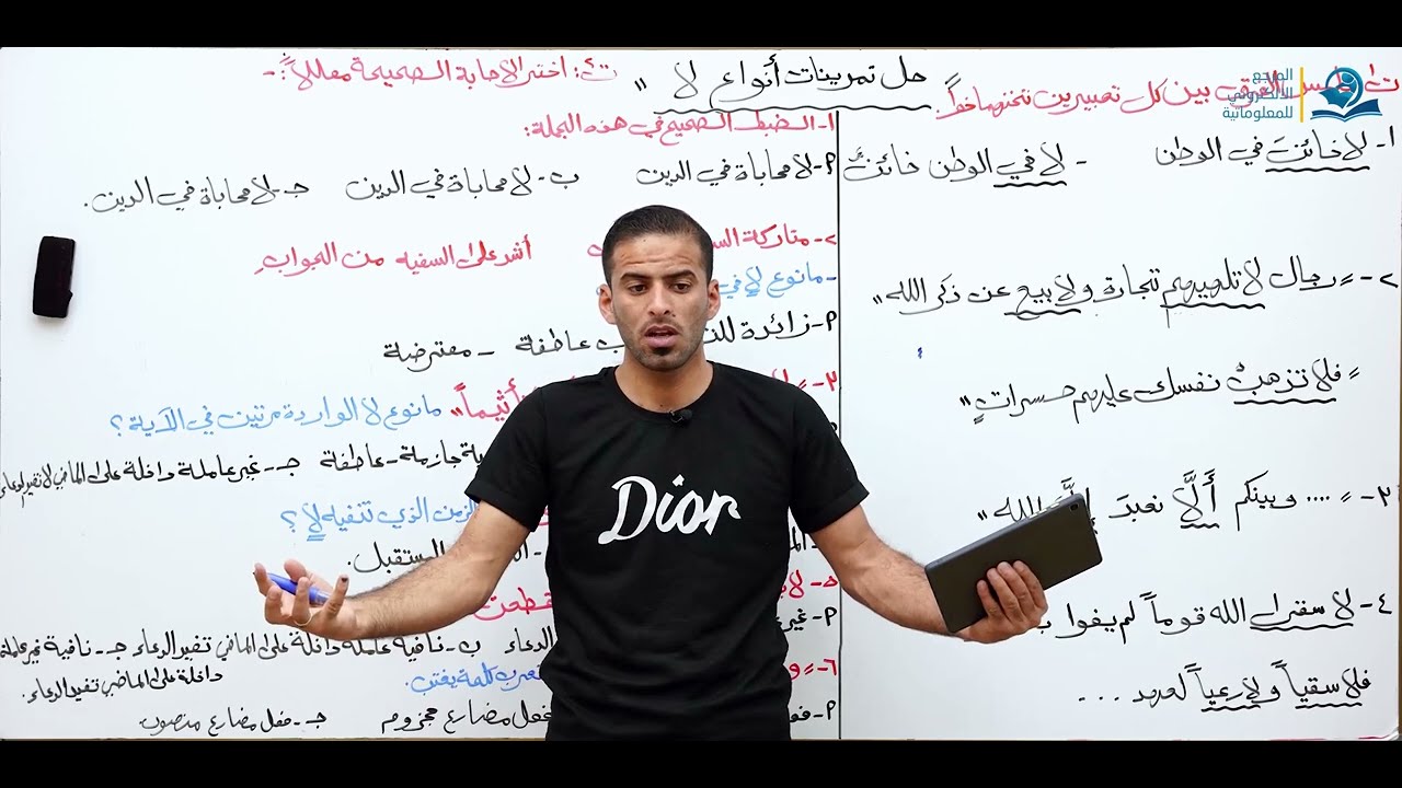 حل تمارين أنواع (لا) للصف الخامس الإعدادي