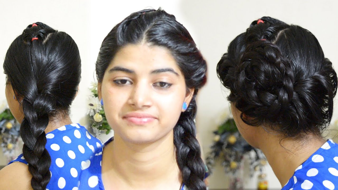 Malyali Side Braid Hairstyle On Oily Hair Youtube