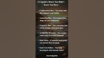 Do you know the 6 cognitive biases you have? #knowledgehub #darkpsychology #youtubeshorts